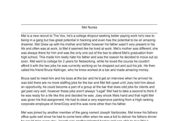 create a custom character backstory for you